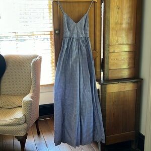 JCrew Blue Gingham Maxi Dress